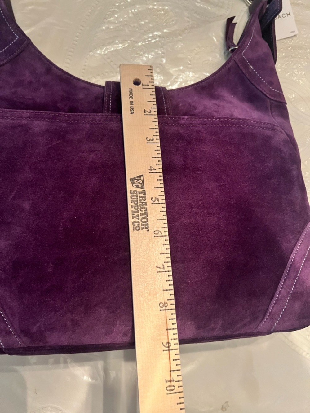 VINTAGE COACH HAMPTONS PLUM SUEDE LARGE HOBO BAG CARE KIT DUST BAG NEW IN BOX - Picture 10 of 16